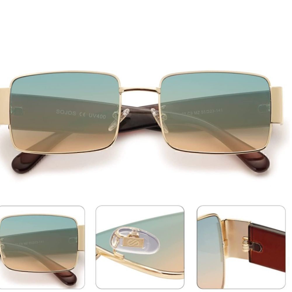 COPY - Retro Vintage Rectangular Sunglasses - Picture 2 of 3